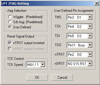 My H-JTAG settings