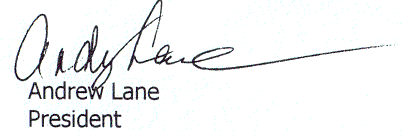 Mr. Lane's signature