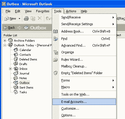 Tools menu