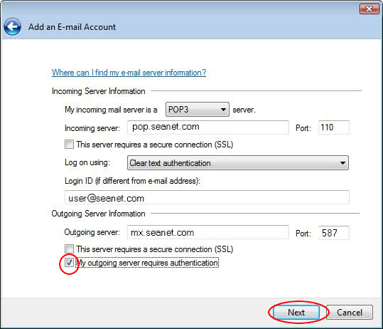 september Besmettelijk Classificeren Windows Live 2008 Email Set-Up • Help Desk • Seanet
