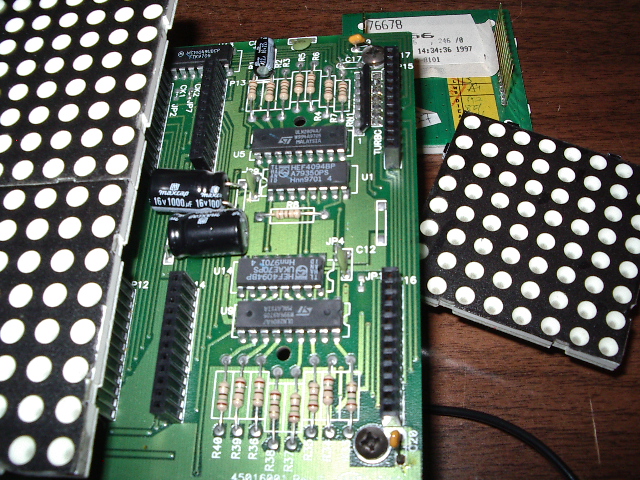 Part of the controller board and some LED matrices