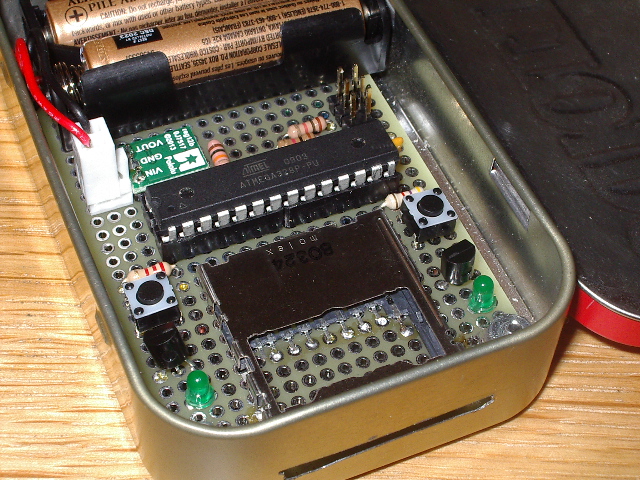 Closeup of the electronics