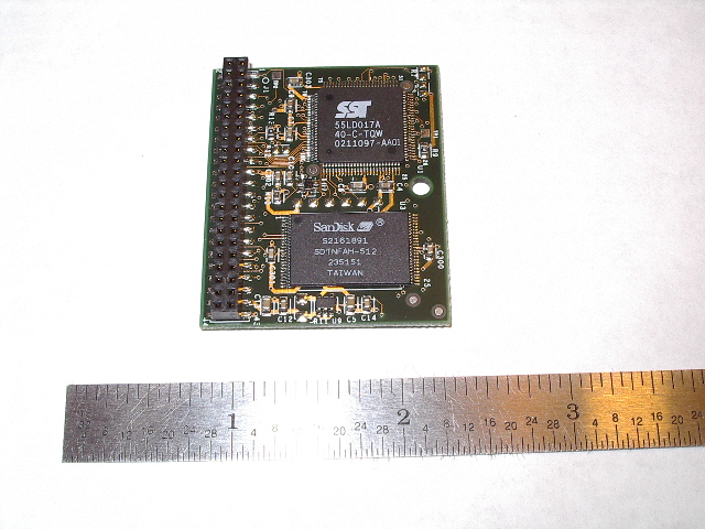 Closeup of the flash drive PCB
