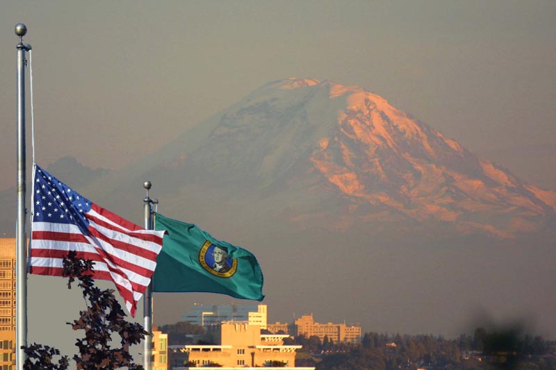 from Seattle looking into Mt. Rainier