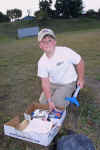 On a calm day, Hunter prepares and launches his solid fuel rocket in Seattle