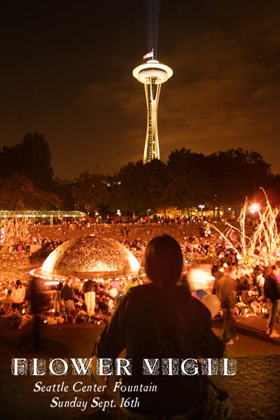 Seattle Center Fountain Flower Vigil